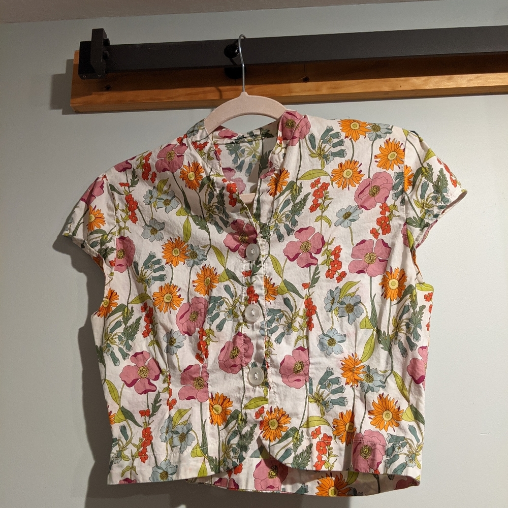 Vintage Flowered Crop Top